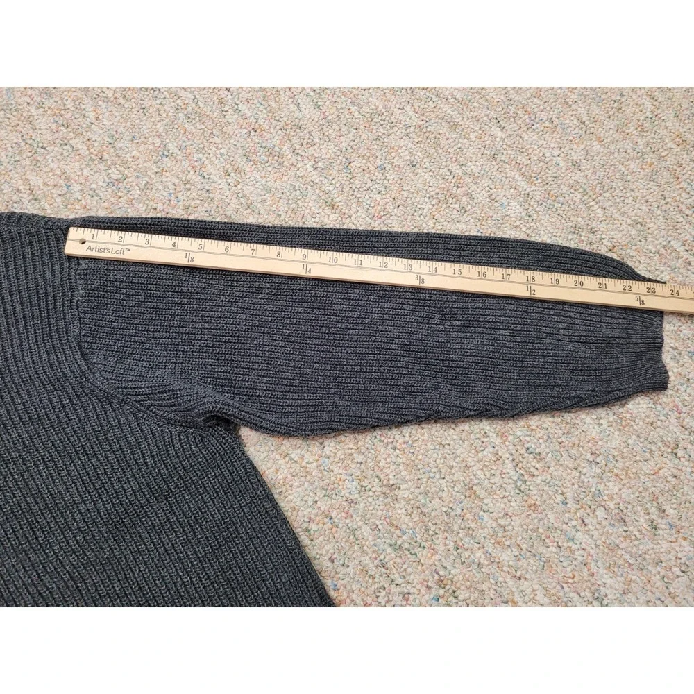 Eddie Bauer Sweater Men XL Grey Henley Chunk Knit Fisherman Outdoors Heavy USA - Picture 12 of 14